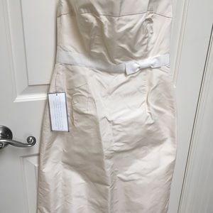 J.Crew strapless ivory silk dress